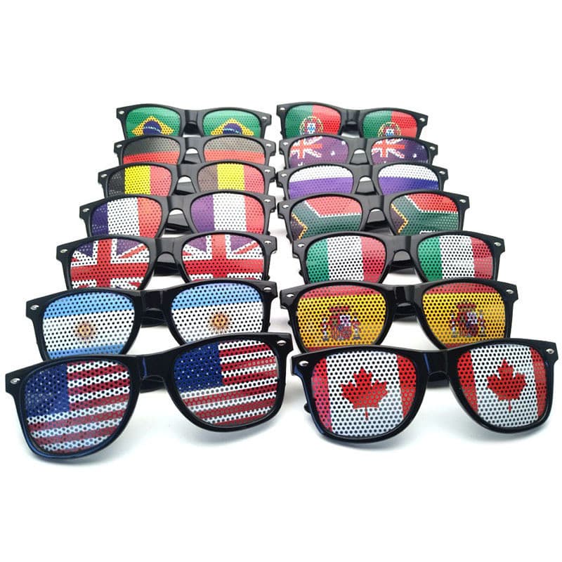 2026 FIFA World Cup Sticker Pinhole Sunglasses Decorative Glasses National Flag National Day Party Sunglasses