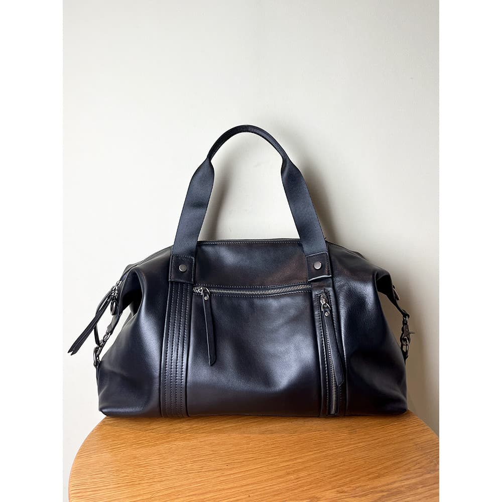 Bolsa masculina de couro genuíno de alta qualidade, bolsa grande, grande capacidade, primeira camada, bolsa de ombro B