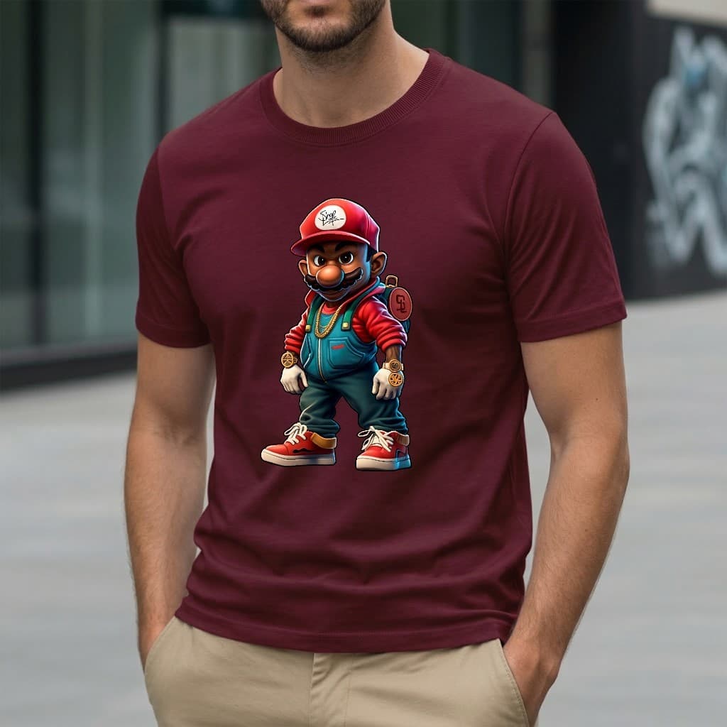 Camiseta Personalizada StreetWear 100% Algodão Casual Mario Cartoon - 2262