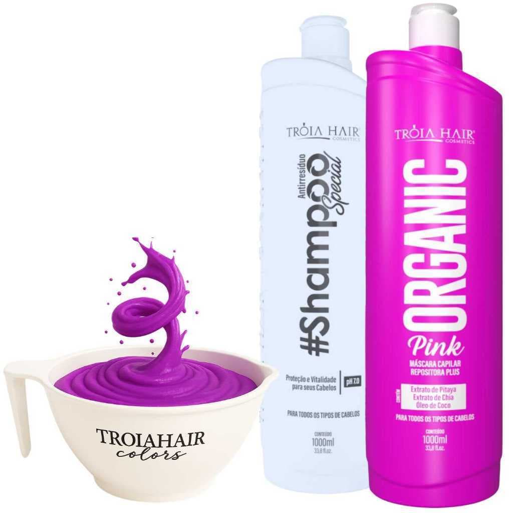 Kit Semi Definitiva Organic (Lisorganic) Pink 2L - Troia Hair