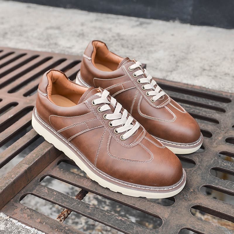 Americano Retro baixo-Top macacão sapatos tênis japoneses sapatos de couro genuíno masculino All-Match Forrest Gump sapa