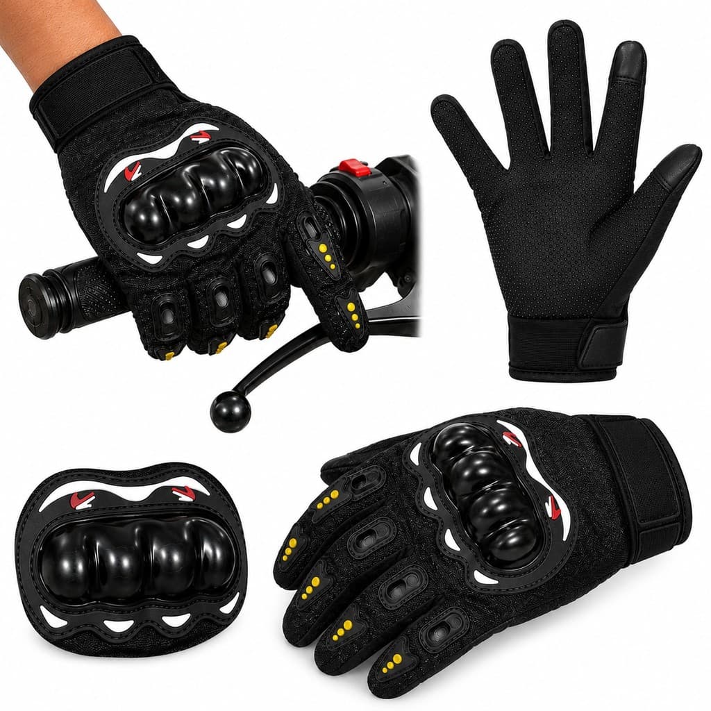 Luva Motocross Moto Proteção Rígida – Motociclista Bike Trilha Antiderrapante Touch Ajustável