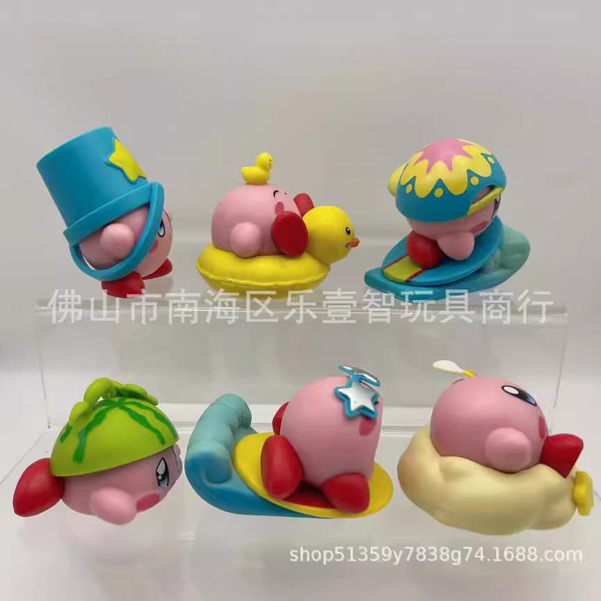 Figurinha Kirby Blind Box, Modelo Fofo de Surfista de Praia de Verão, Brinquedo, Decoração de Mesa, Ornamento, Boneca