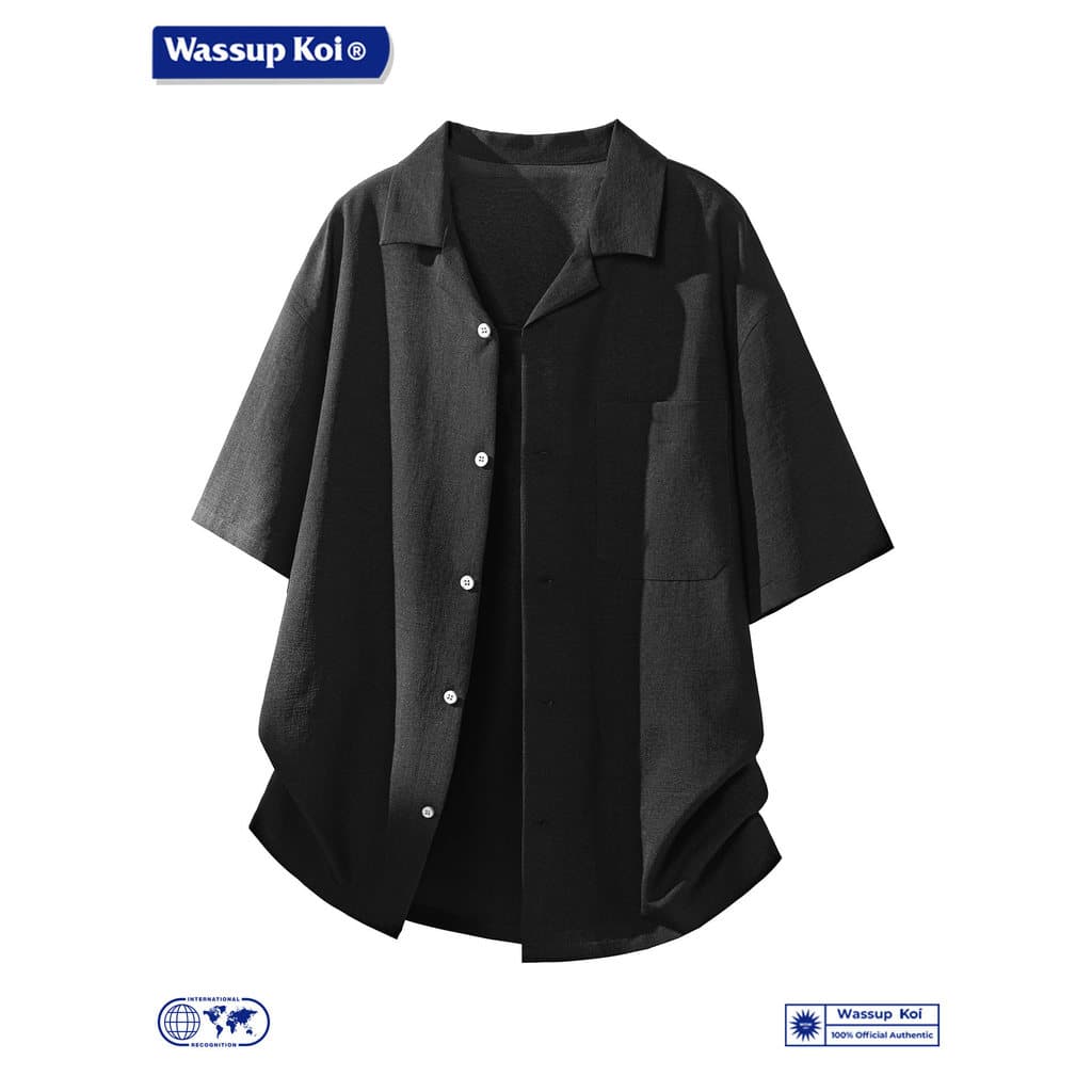 WASSUP KOI Camisa de manga curta masculina 2026 verão legal solta Casual All-Match Cardigan camisa superior na moda