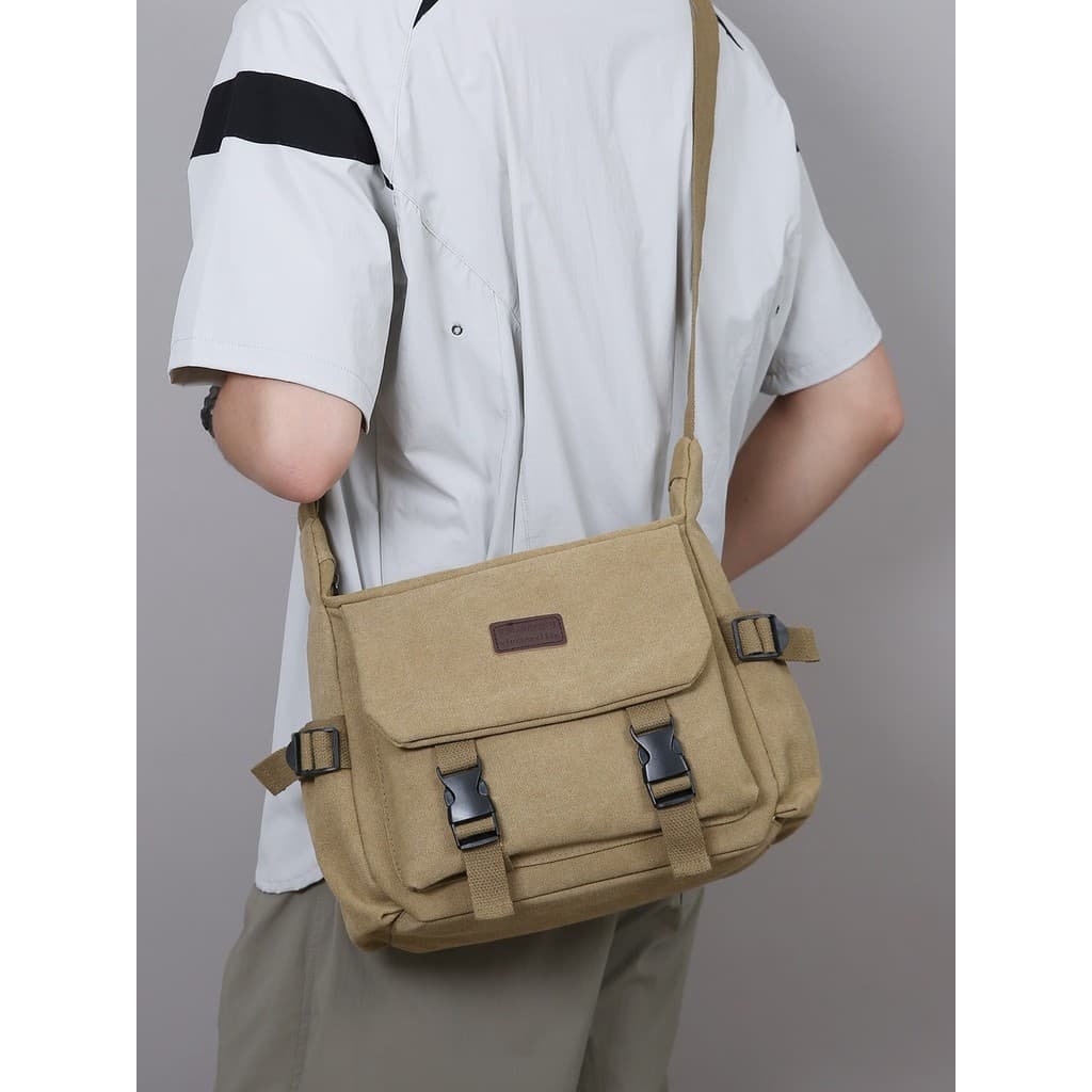 Bolsa mensageiro de lona com ferramentas, bolsa mensageiro masculina de grande capacidade, bolsa de ombro de classe de e