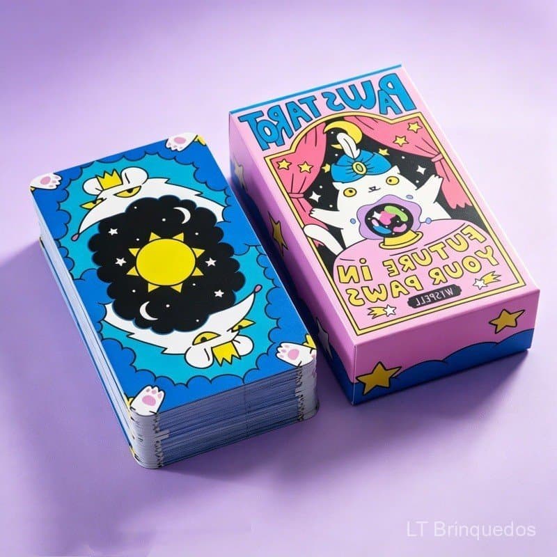 Cartas de Tarot Gato Mágico WyspellCatTarot Claw Tarot O Futuro Está em Suas Mãos Jogo de Cartas Fofo