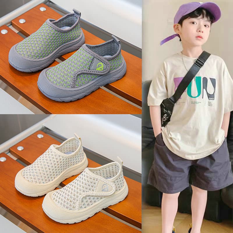 Sapatos internos de jardim de infância meninos malha respirável crianças sapatos da criança leve sola macia meninas sapa