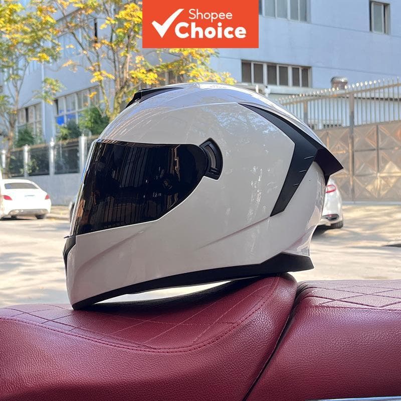 Capacete de moto integral LVS-702 com viseira dupla, certificado 3C, para corrida, moto de rua e bicicleta elétrica,
