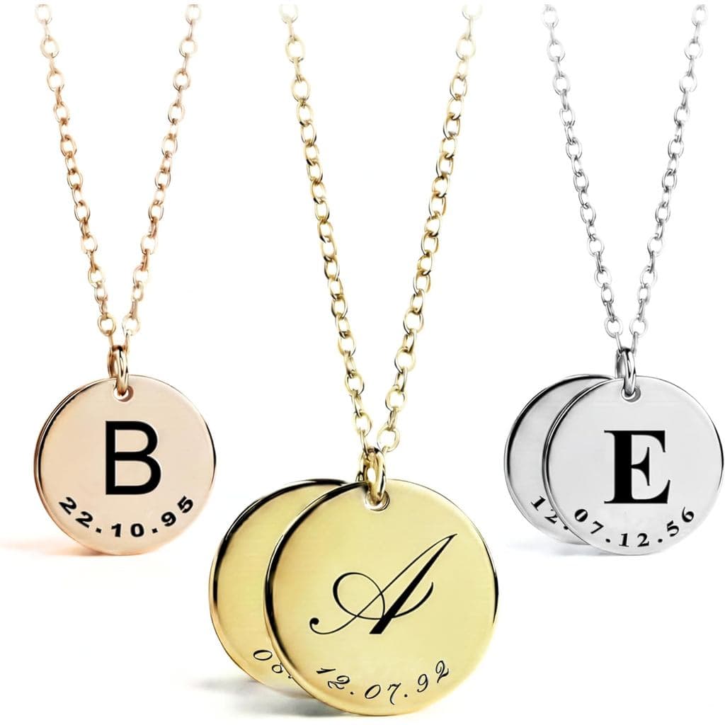 Colar Personalizado com Inicial MignonandMignon para Mulheres, Presente para Mãe, Joia Personalizada com Nome de Criança