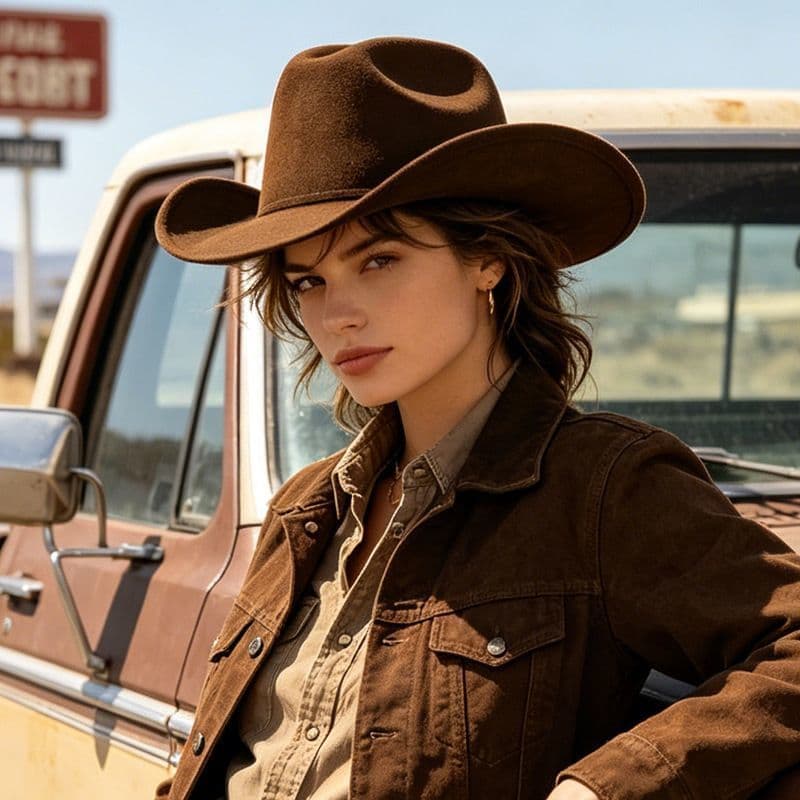 Europeu americano masculino feminino mesmo estilo viagem ao ar livre chapéu de Cowboy ocidental chapéu de lã