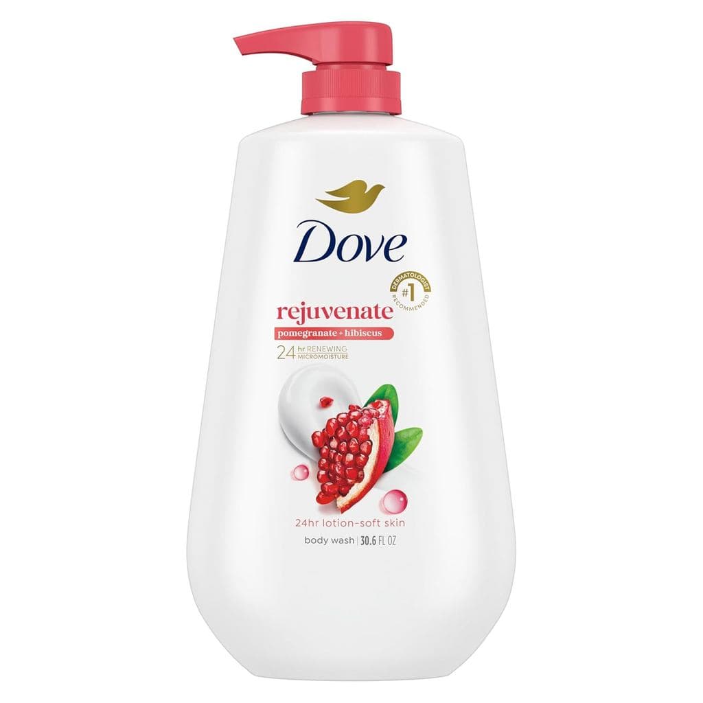 Sabonete Líquido Dove com Bomba Rejuvenate Romã e Hibisco para Macia como Loção por 24h, Hidratante e Sem Sulfatos