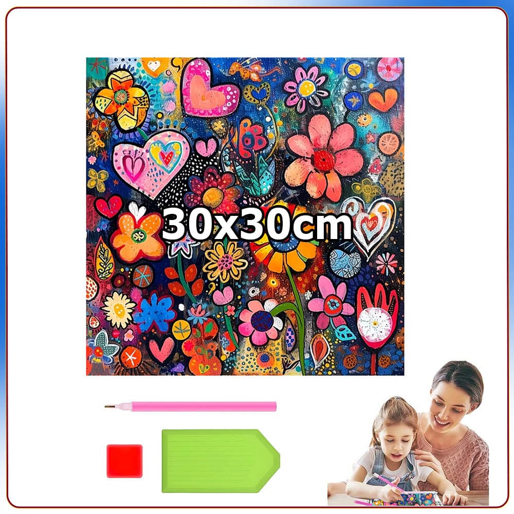 Square Diamond Painting 5D Diamond Dot Painting Handicraft decoração para casa 30x30cm O Sonho das Flores Coloridas