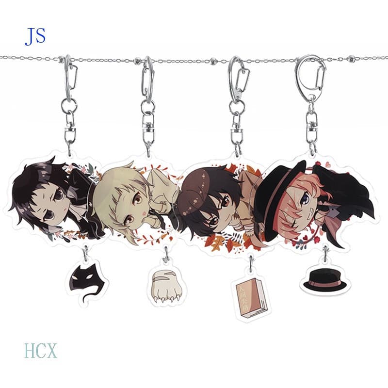 Chaveiro Js com pingentes de anime Bungou Stray Dogs WONN