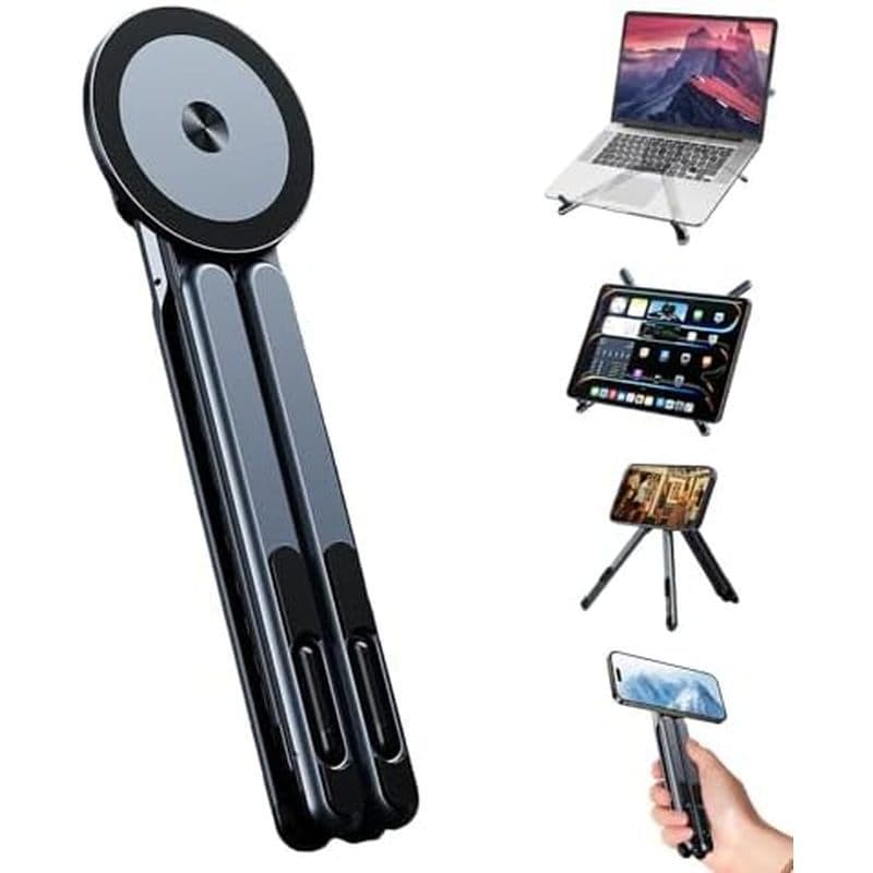 Suporte Portátil Para Laptop , Magnético Dobrável 3 Em 1 Tablet & amp ; Telefone , Riser De Alumínio Ajustável Mesa De T