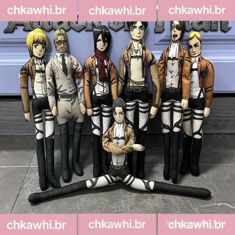 28CM Anime Ataque Em Titã Levi Ackerman Eren Jaeger Cosplay Boneca De Pelúcia Bonecas Abstrato Fio Esqueleto Halloween A