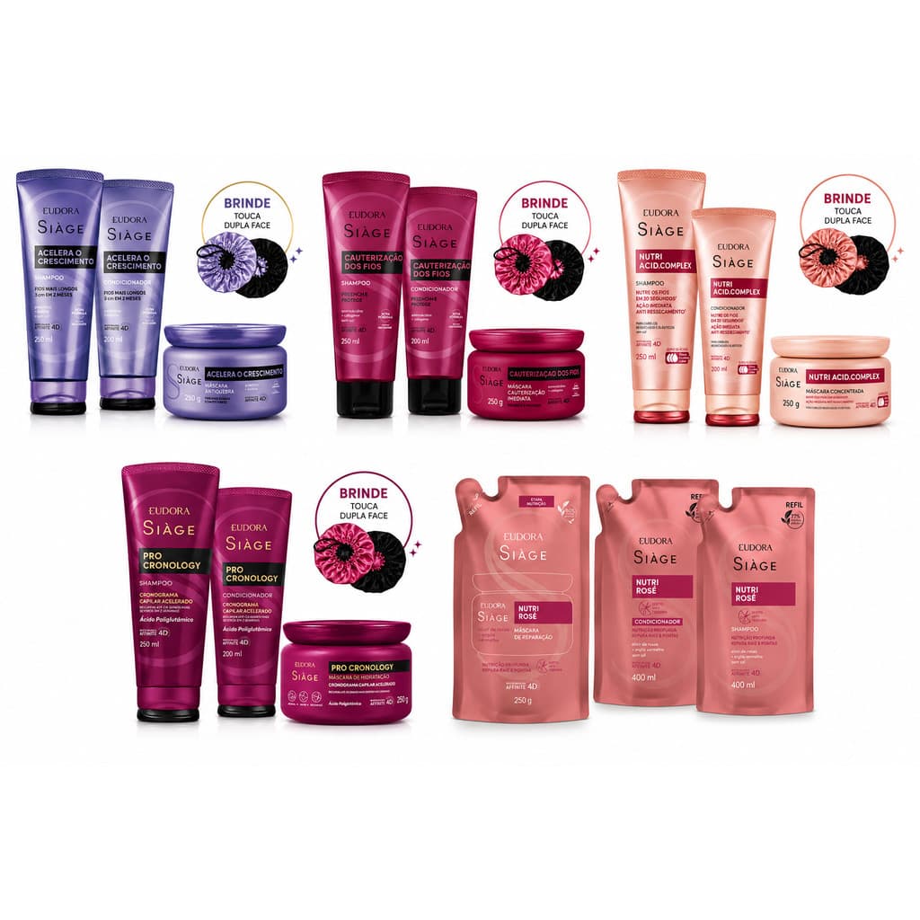 Combo Siàge Eudora - Shampoo + Condicionador + Máscara