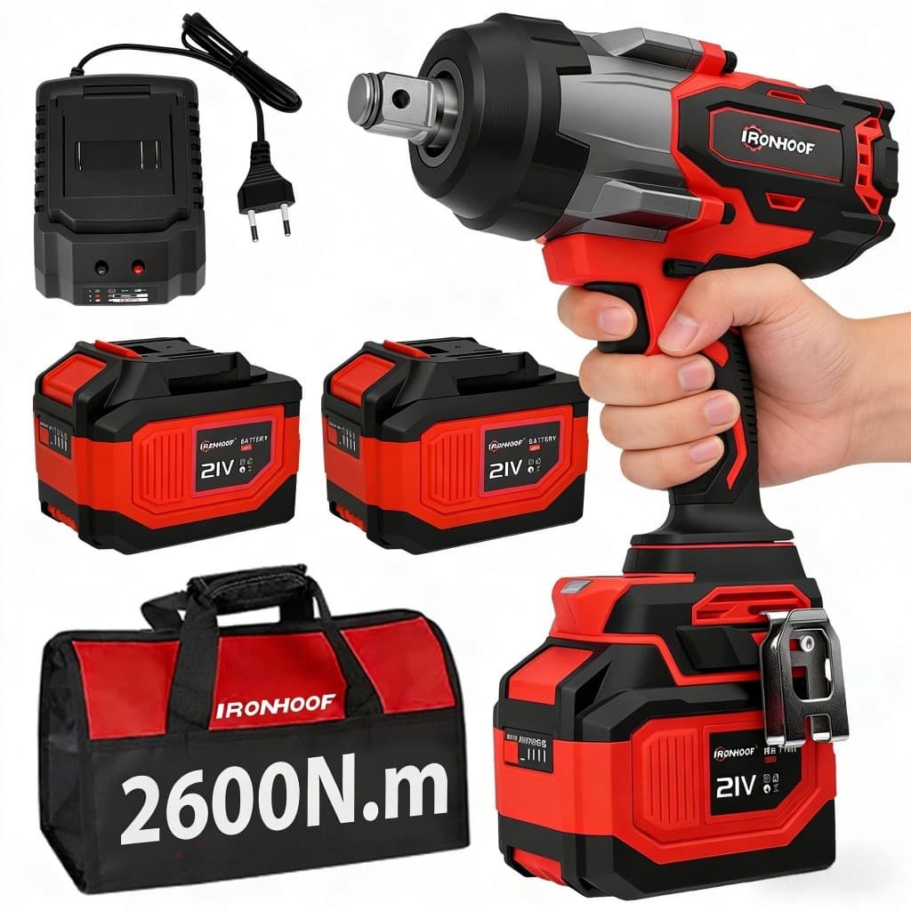 2600NM Chave De Impacto Potente Parafusadeira Profissional 6AH Bateria