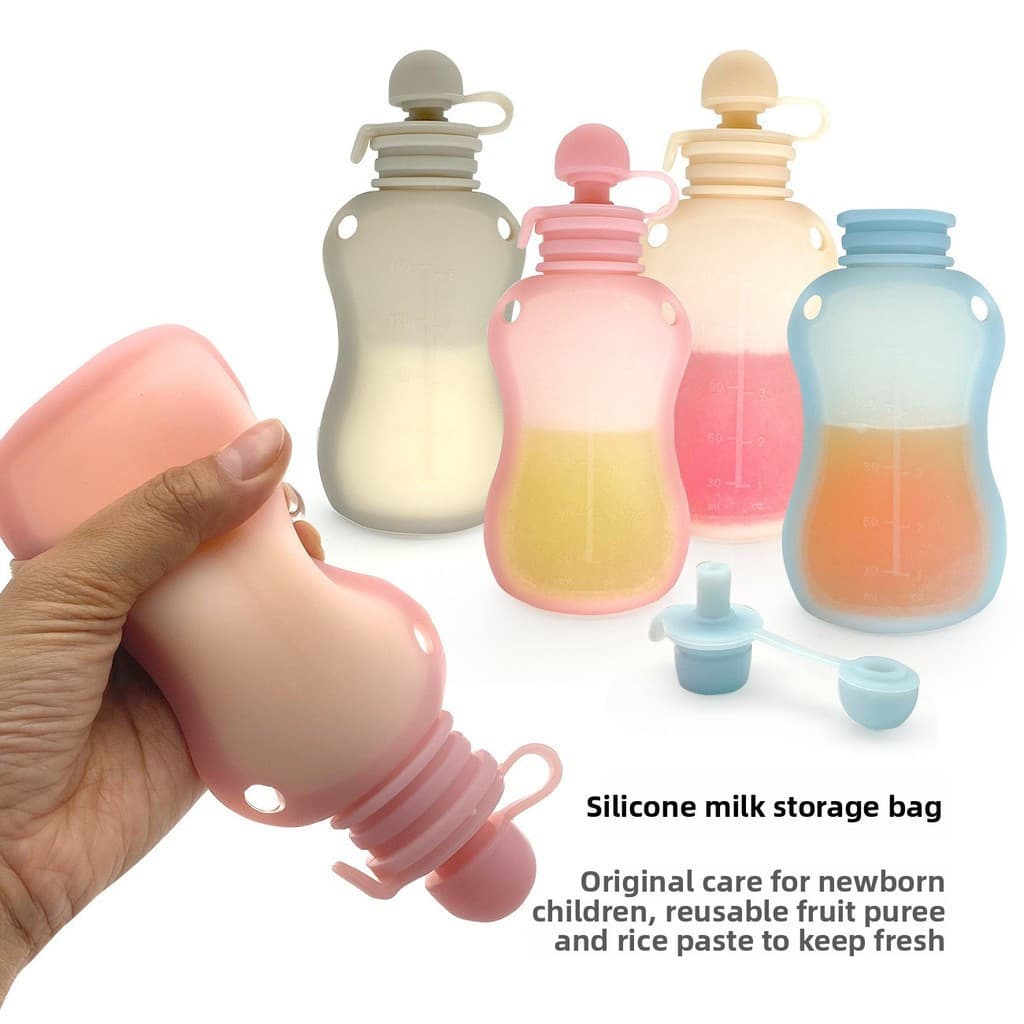 Saco De Armazenamento De Leite De silicone Reutilizável/Garrafa Congelada De Preservação Materno/Pasta De Arroz Purê De