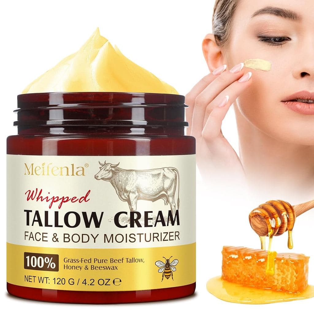 Sebo de Boi Meifenla para a Pele, Creme de Sebo e Mel, Hidratante Facial Natural de Sebo, Bálsamo Hidratante de Sebo de