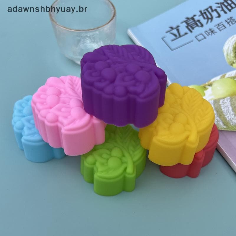 Adawnshubiuay 5 Peças 5cm Vários Designs De Flores Molde De Silicone Pudim De Chocolate Gelo Cupcake Ferramentas De Bolo