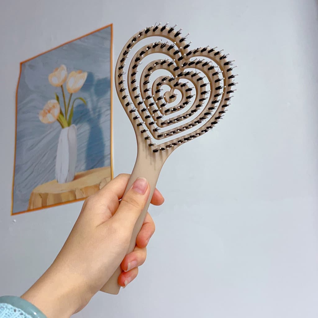 Escova De Cabelo Desembaraçadora Oca , Pente Fofo E Encaracolado Para Uso Em Casa Salão De Beleza