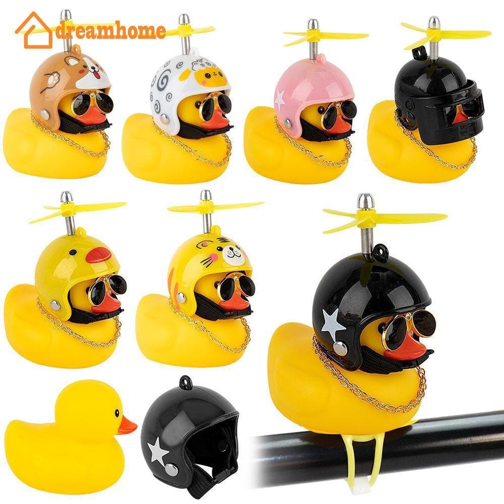 Brinquedo De Pato DREAMHOME Com Adesivo De Silicone Vento Quebrado Hélice Amarelo Enfeites De Capacete Para Interior Do