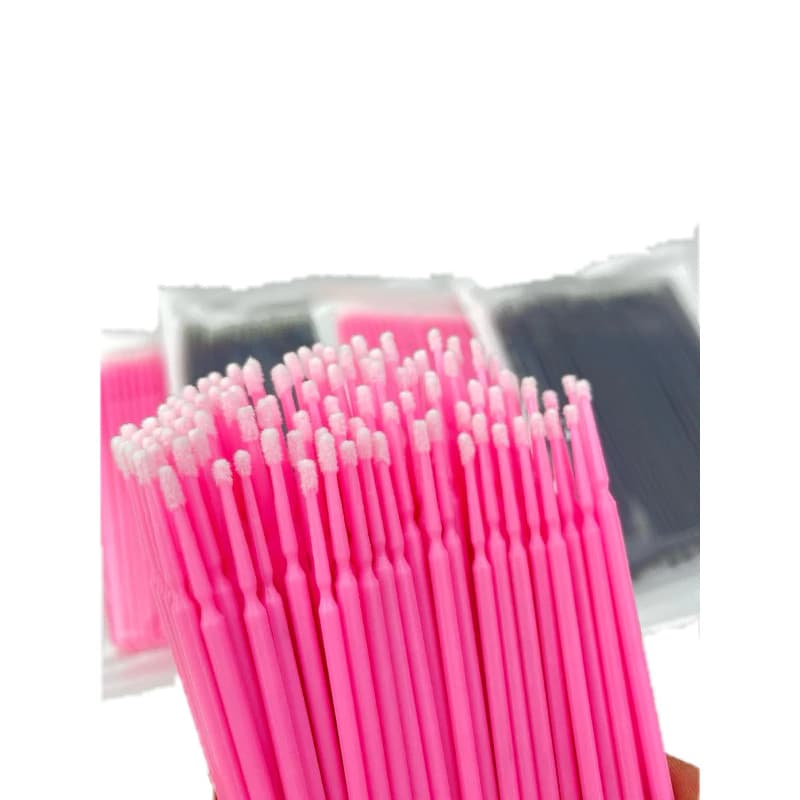 Microbrush 100 unidades- Cotonete para Alongamento de Cílios Fio a Fio