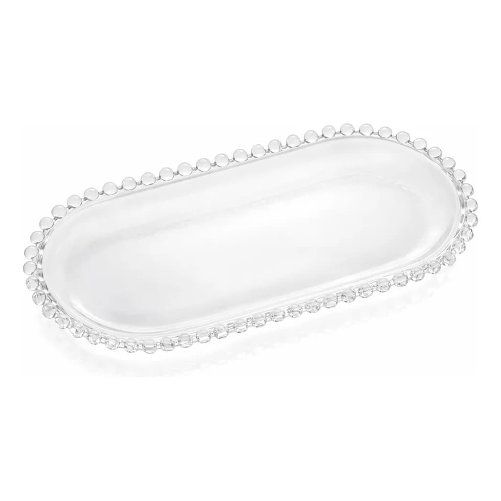 Travessa Oval Cristal Mini Decoração 21x11x2,5cm Bandeja Acrilica
