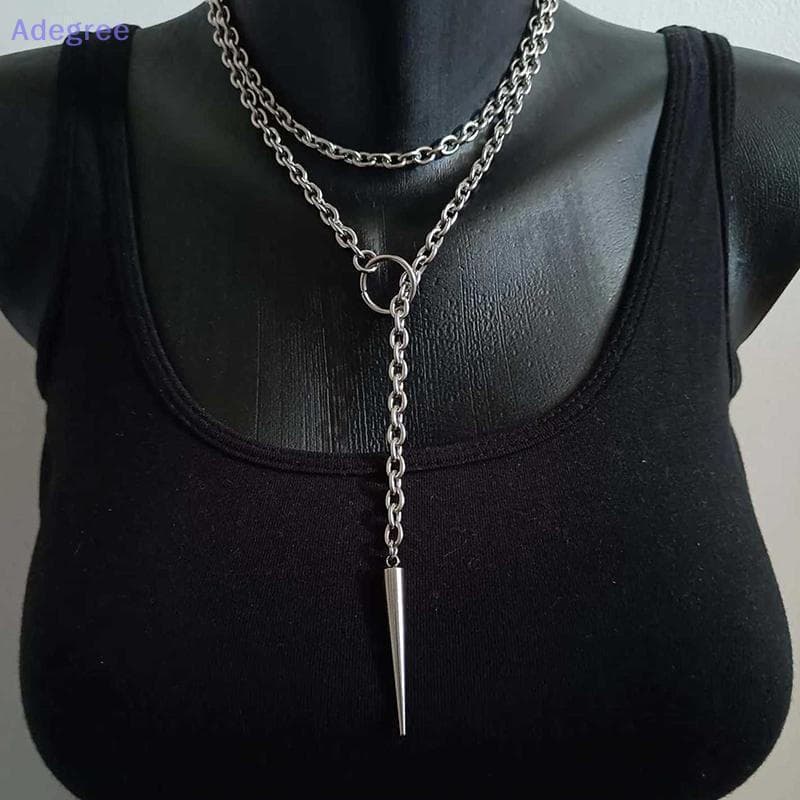Colar estilo punk Adegree, joia gótica, design de morcego exagerado Y2K combinado com um anel, gargantilha feminina NT9Y