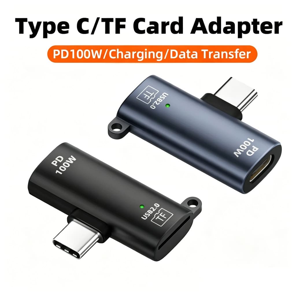 Elough 100W 2 Em 1 Leitor De Cartão De Memória Tipo C Para Carregamento Rápido Transferência De Dados De Alta Velocidade