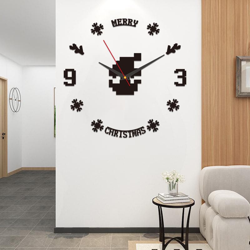 [Estoque pronto] Novo estilo de Natal diy Relógio High-End Feeling Decoração de sala de estar Moderno Relógio de parede