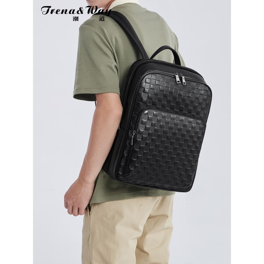Mochila masculina de couro genuíno de alta qualidade, leve, viagem, moda, novo estilo, 52cm, grande capacidade, bolsa pa