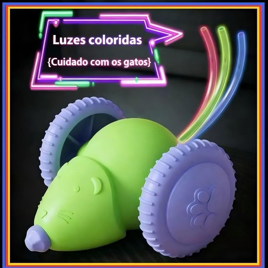 Brinquedo Eletrônico para Gatos - Rato USB Recarregável, Movimentos Imprevisíveis, Antiderrapante