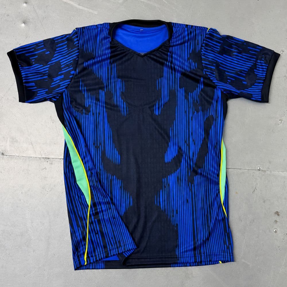 Camisa Futebol Azul Masculina Dry Fit Nacional Confortável Pronta Entrega