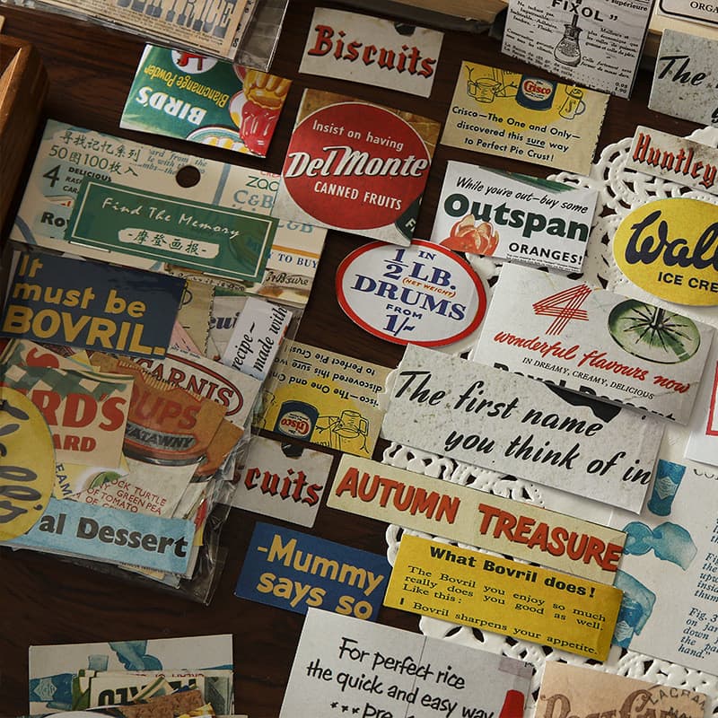 100 folhas Retro ins estilo texto adesivo pacote procurando manual de memória Material literário manual decoração colage