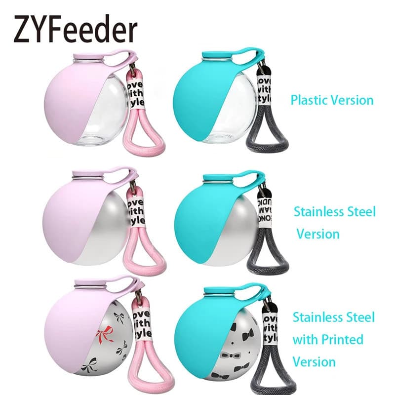 ZYFeeder Garrafa De Água Portátil Para Cães , Dispensador Animais De Estimação De Plástico/Aço Inoxidável Tigela Dobráve