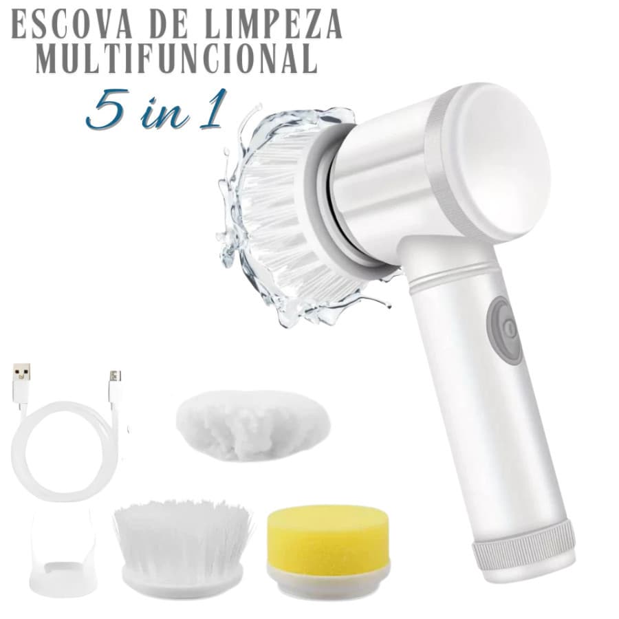 Escova para Limpeza Eletrica Multifuncional 5 EM 1 Portátil Recarregavel Prática