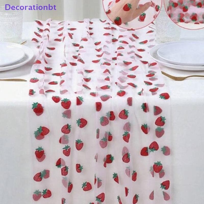 Decorationbt Morango Tema Aniversário Corredor De Mesa Decoração De Malha Chá De Bebê Fontes De Festa Novo