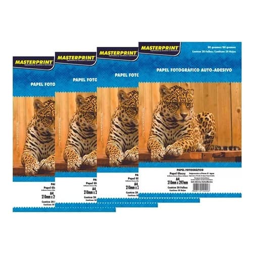 Papel Foto Adesivo A4 Glossy 130g 80 Folhas Masterprint