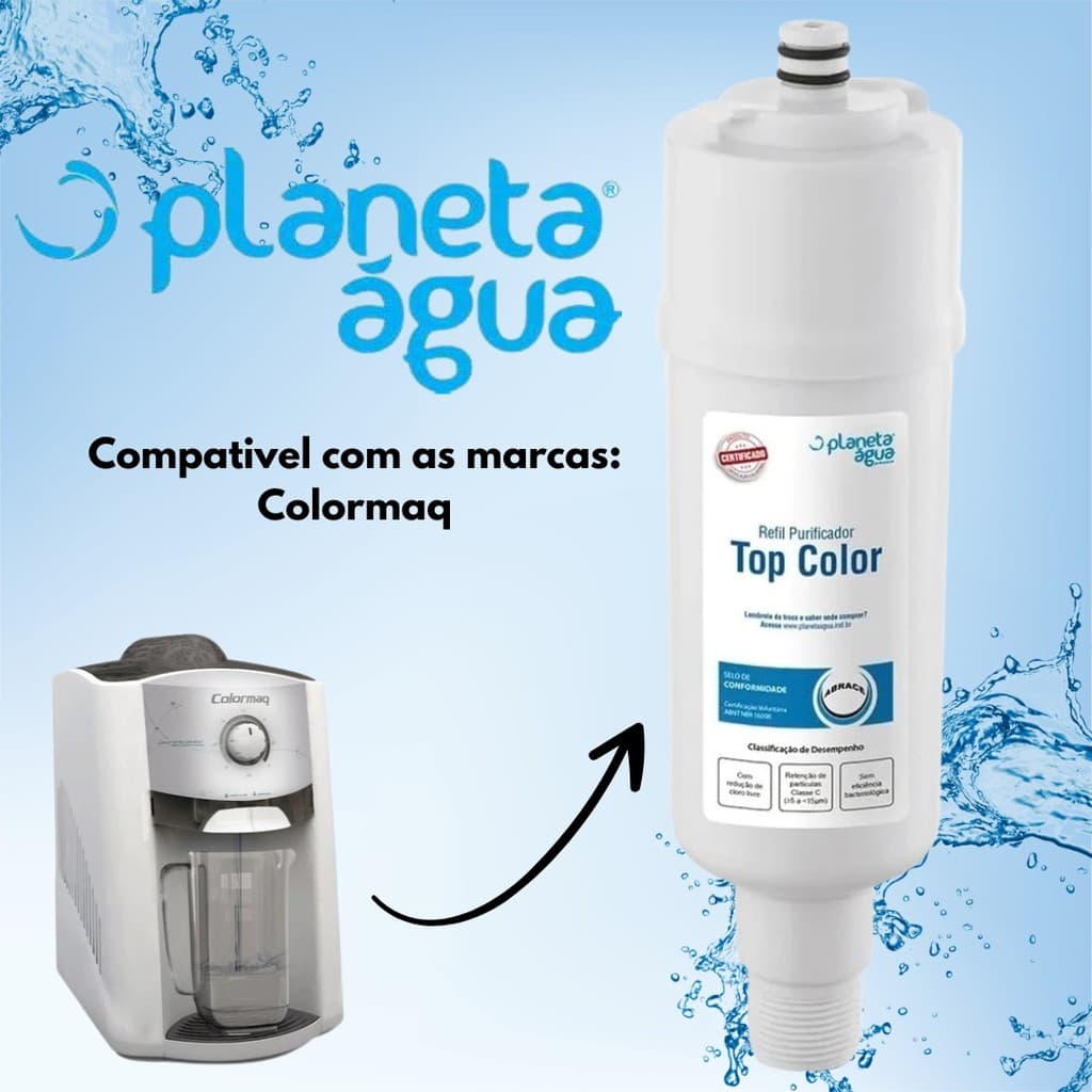 Refil de Filtro de Água Top Color Planeta Água
