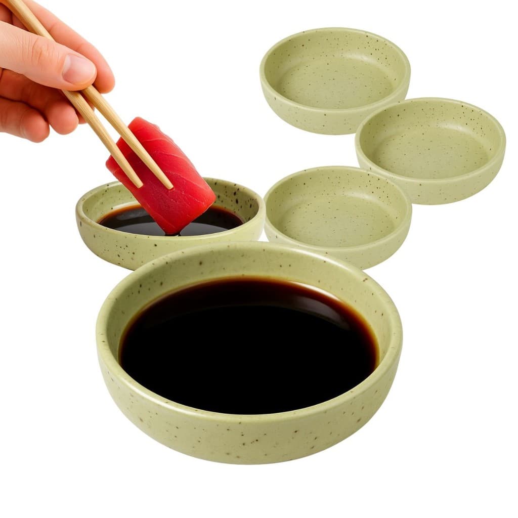 Kit 24 Molheira Porta Shoyu Nozoki 10cm 110ml Verde Mesclado Sapporo
