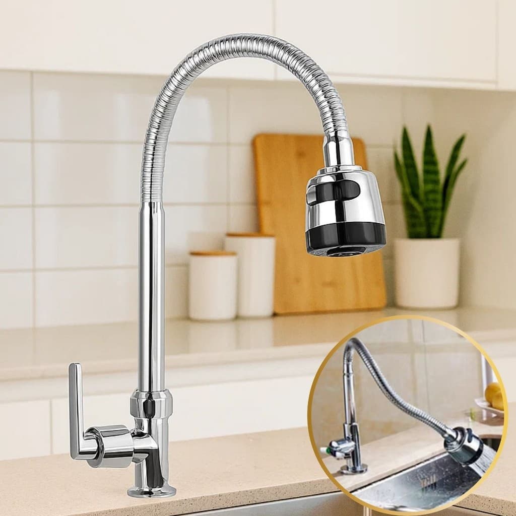 Torneira Cozinha Gourmet Flexível Ducha 2 funções Parede Bancada Metal Inox