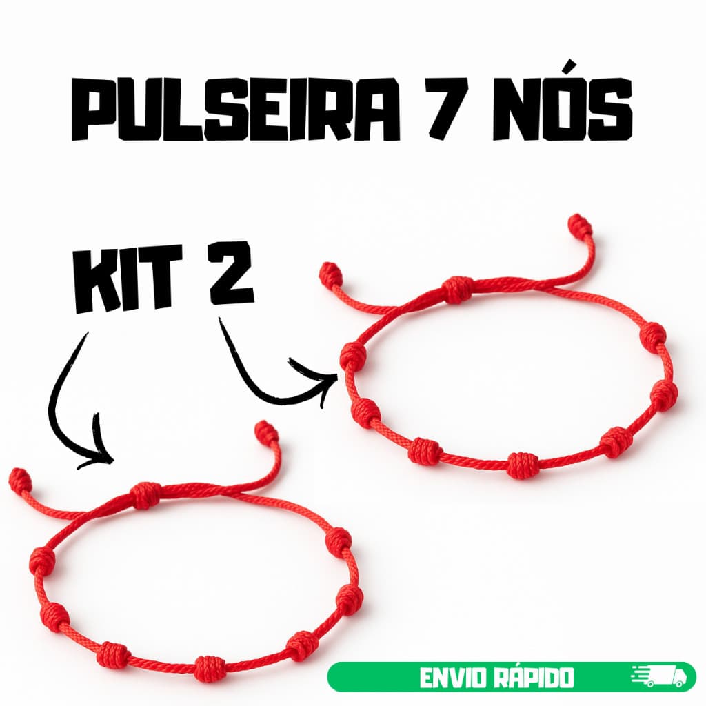 KIT 2 Pulseira 7 Nós Macramê Masculina Feminina Proteção Amuleto Contra Mal Olhado Envio 24 Horas