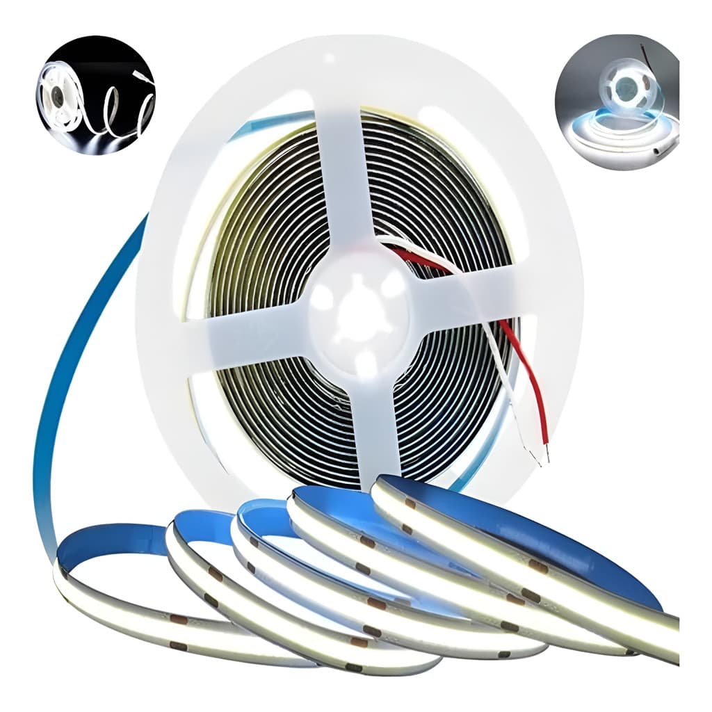 Rolo De Fita Led  Cob 5mts 12v Ip20 320 Led Frio