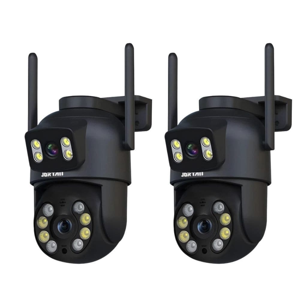 Kit 2 Câmera de Segurança IP Wi-fi Preto IP66 360°de Lente Dupla - com App YOOSEE