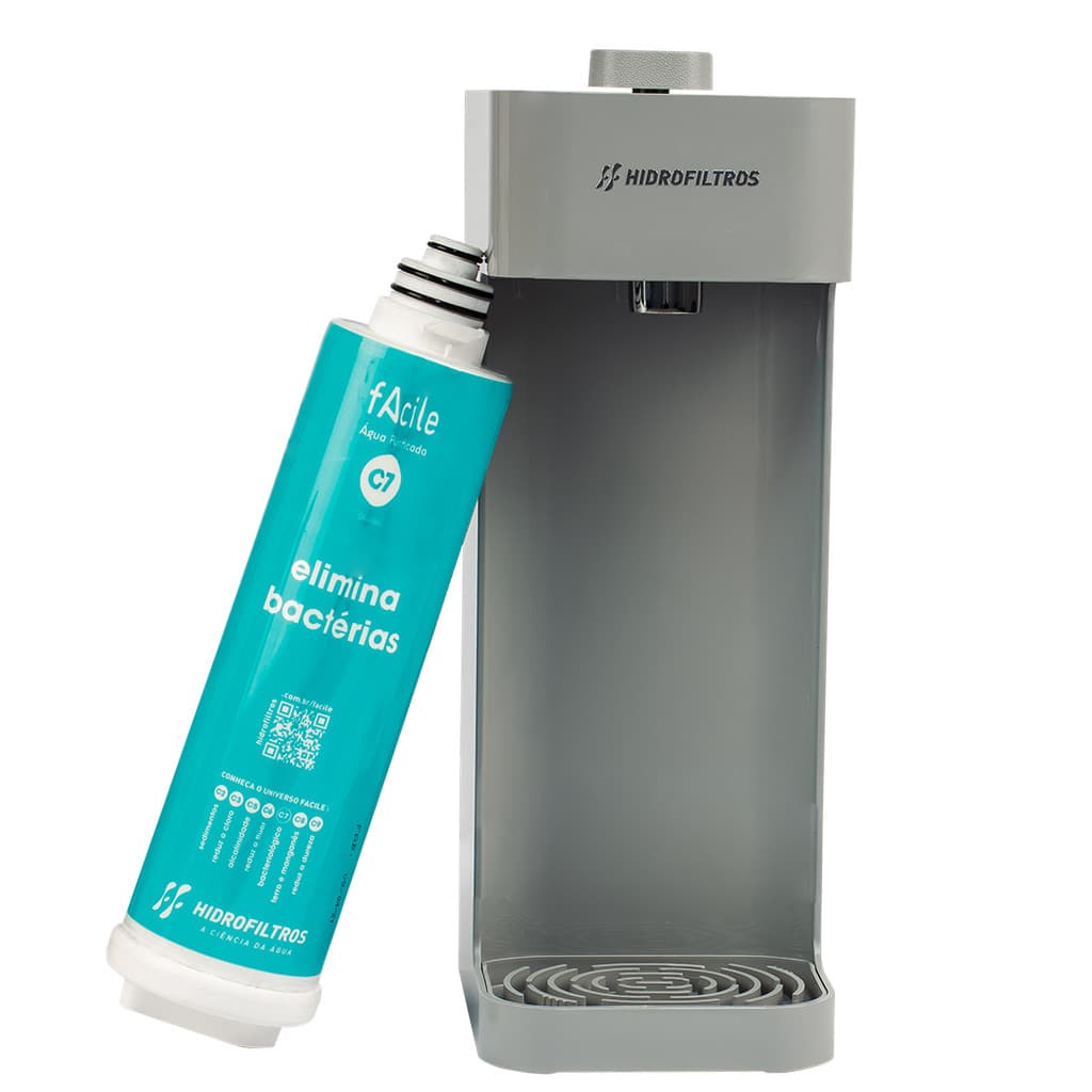 Purificador de Água Facile C7 - Com Refil C7 Filtro Antibacteriano Elimina ate 99,9% Bacterias