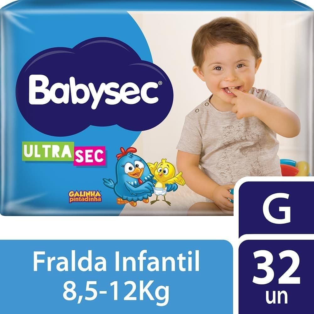 Fralda Babysec Galinha Pintadinha Ultrasec Mega Tamanho P M G XG XXG até 42 unidades