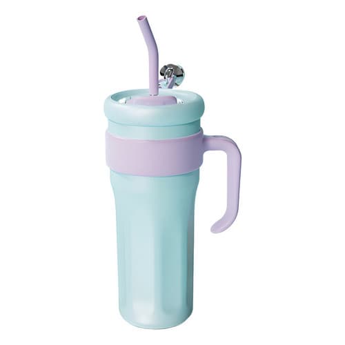 Copo térmico com Canudo de Inox 1100ml Com Alça Isolamento Térmico com tampa