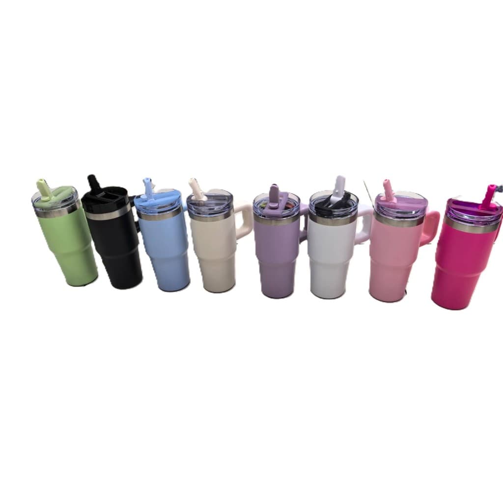 Mini Copo Térmico 410ml Garrafa Térmica Com Canudo Telescópico com Tampa Quente e Frio
