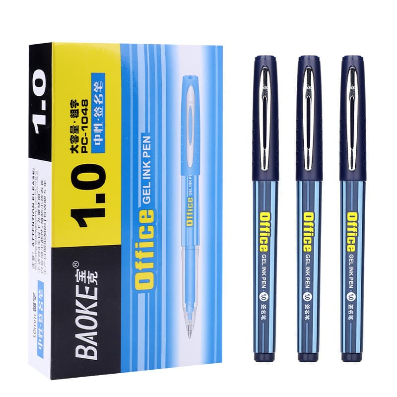 [Caixa de 12 unidades] Bulke PC1048 Caneta de Gel de grande capacidade de 1.0 mm para escrever caneta de assinatura